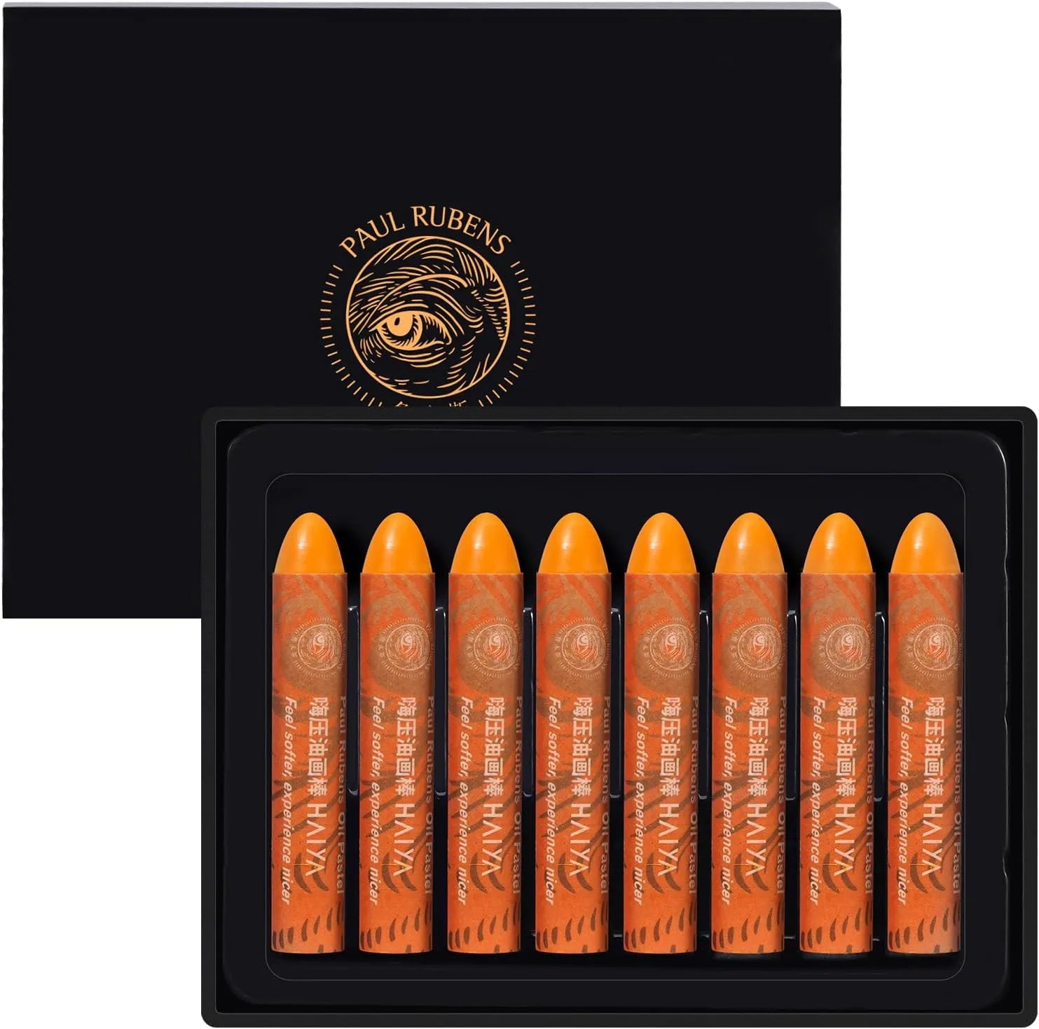 Paul Rubens White Oil Pastels 8 Pack Ultra-Soft Blendable Bullet Tip Art Supplies