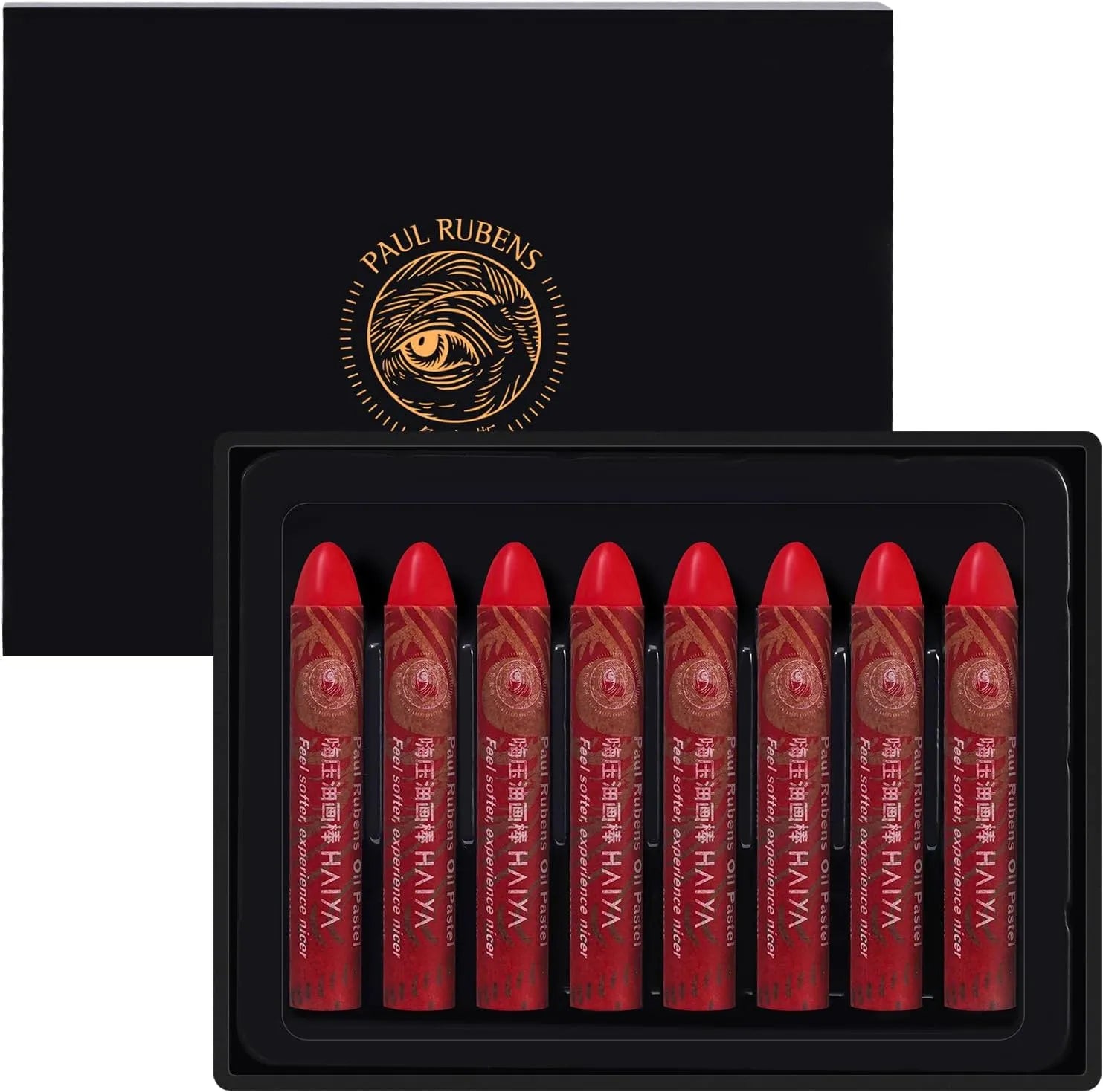 Paul Rubens White Oil Pastels 8 Pack Ultra-Soft Blendable Bullet Tip Art Supplies