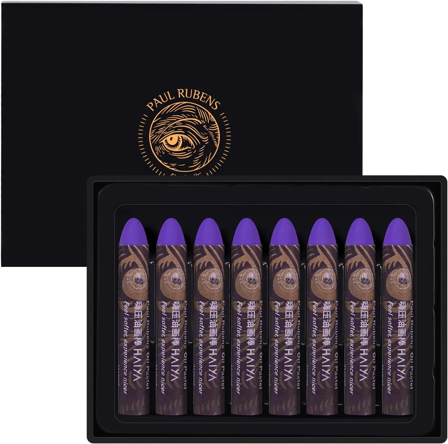 Paul Rubens White Oil Pastels 8 Pack Ultra-Soft Blendable Bullet Tip Art Supplies