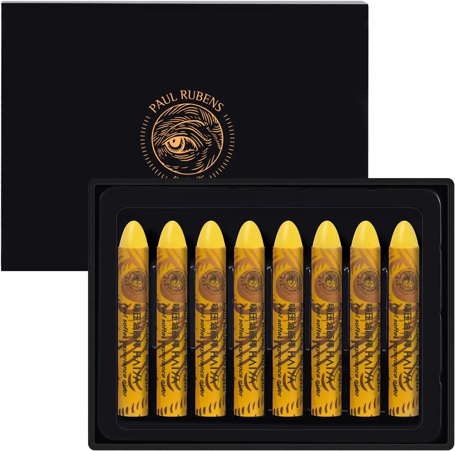 Paul Rubens White Oil Pastels 8 Pack Ultra-Soft Blendable Bullet Tip Art Supplies