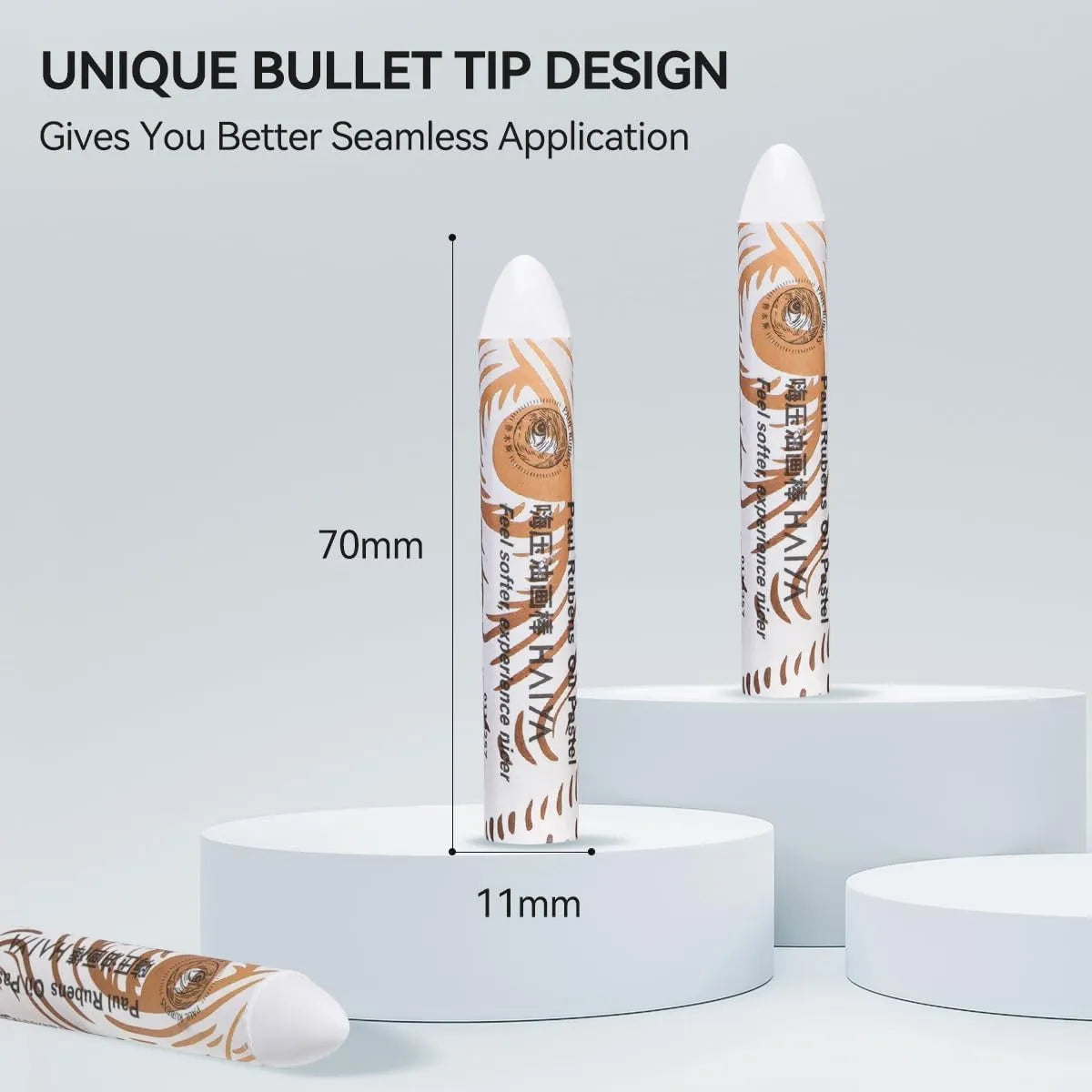 Paul Rubens White Oil Pastels 8 Pack Ultra-Soft Blendable Bullet Tip Art Supplies