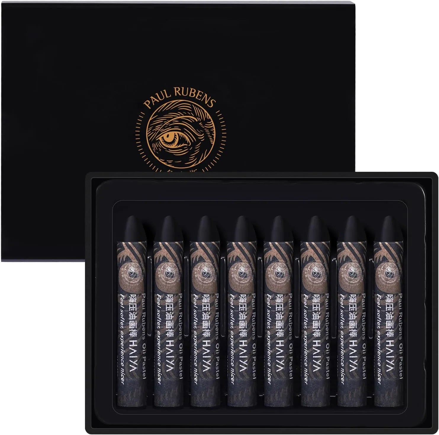 Paul Rubens White Oil Pastels 8 Pack Ultra-Soft Blendable Bullet Tip Art Supplies