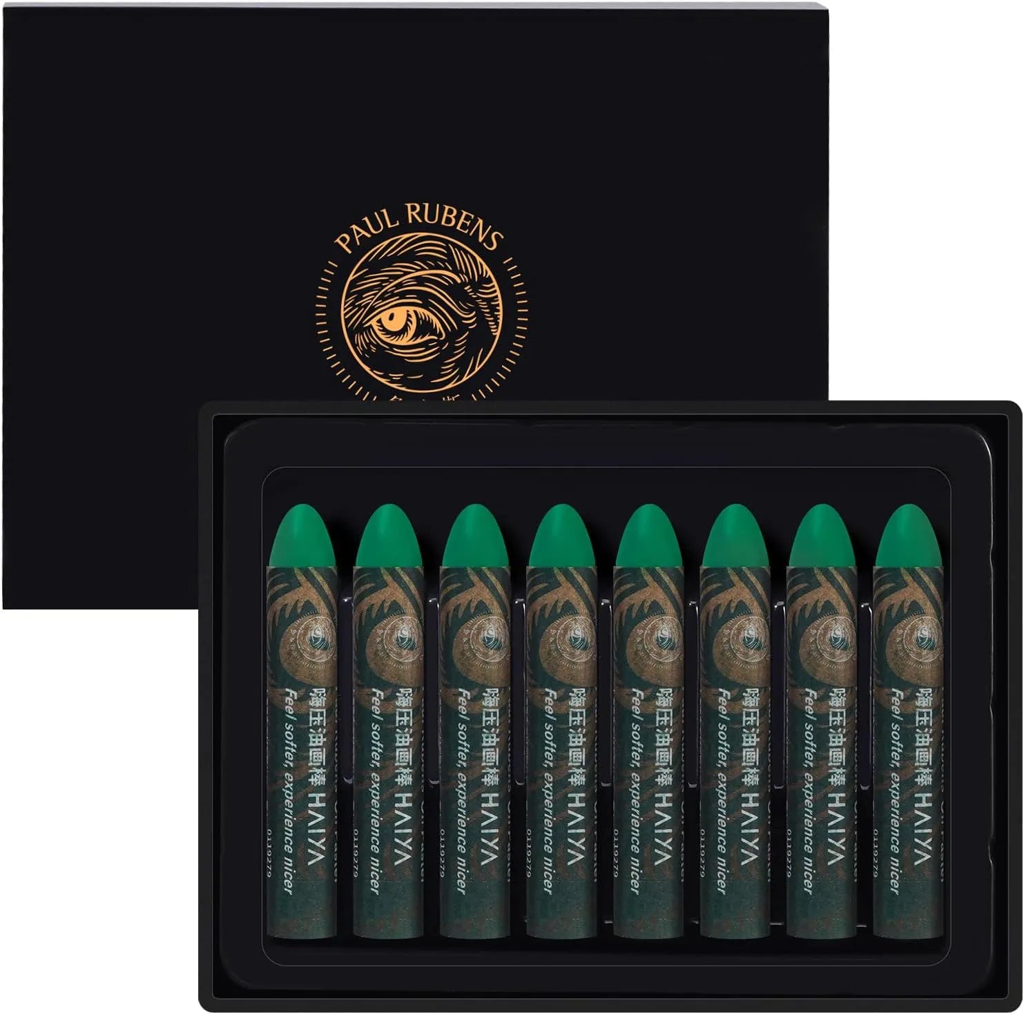 Paul Rubens White Oil Pastels 8 Pack Ultra-Soft Blendable Bullet Tip Art Supplies