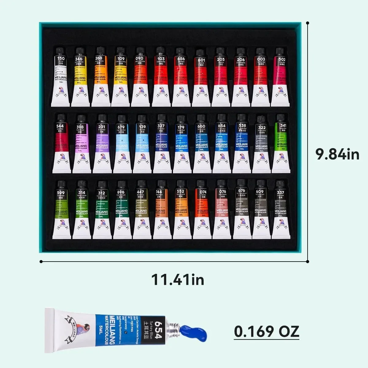 Paul Rubens Hot Press Watercolor Paint Set Bundle Set 36 Colors 12 (2x7 Meiliang)