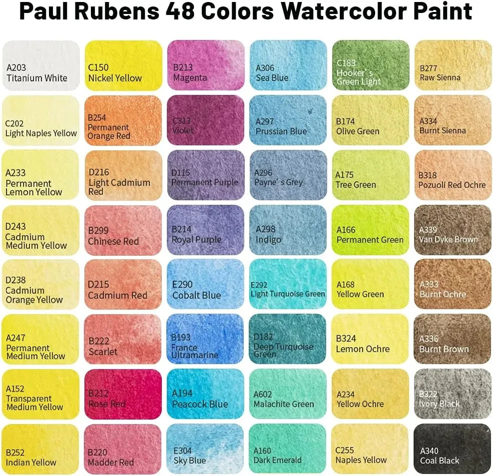 Paul Rubens Watercolor Paint Set 48 Colors
