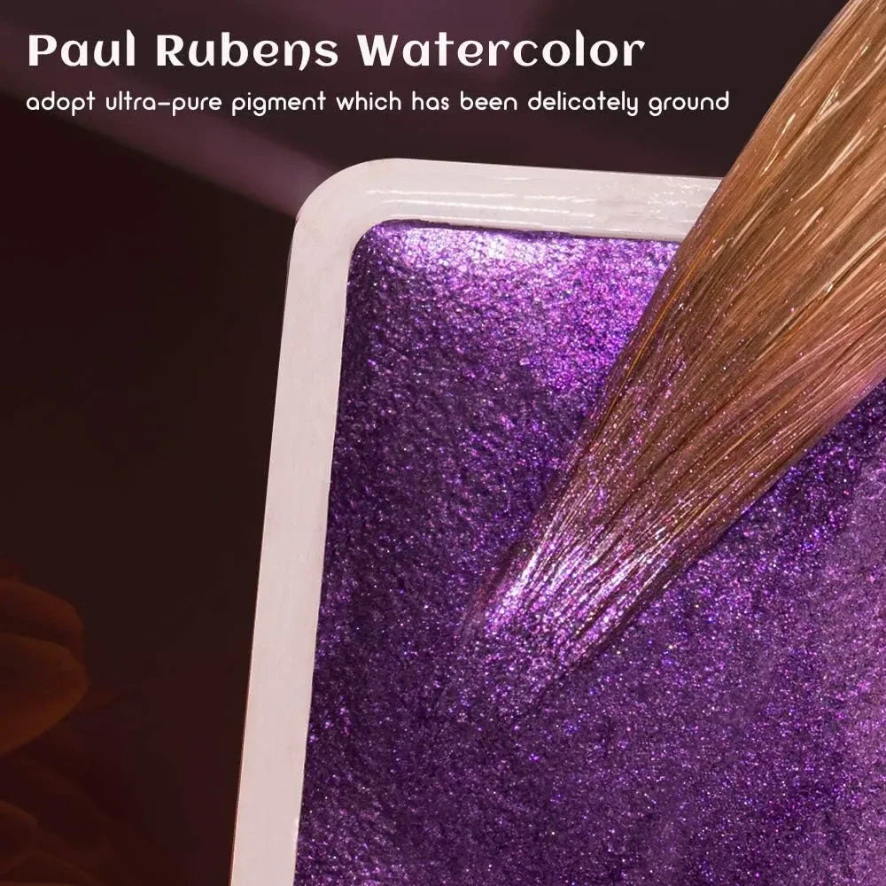 Paul Rubens Artist Grade Watercolor Paint Set, 48 Glitter Colors