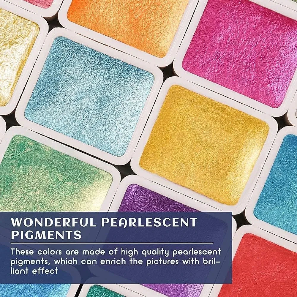 Paul Rubens Metallic Glitter Watercolor Paint Set 96 Colors