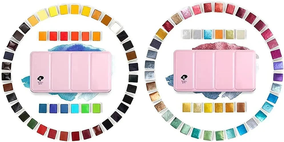 Paul Rubens Metallic Glitter Watercolor Paint Set 96 Colors