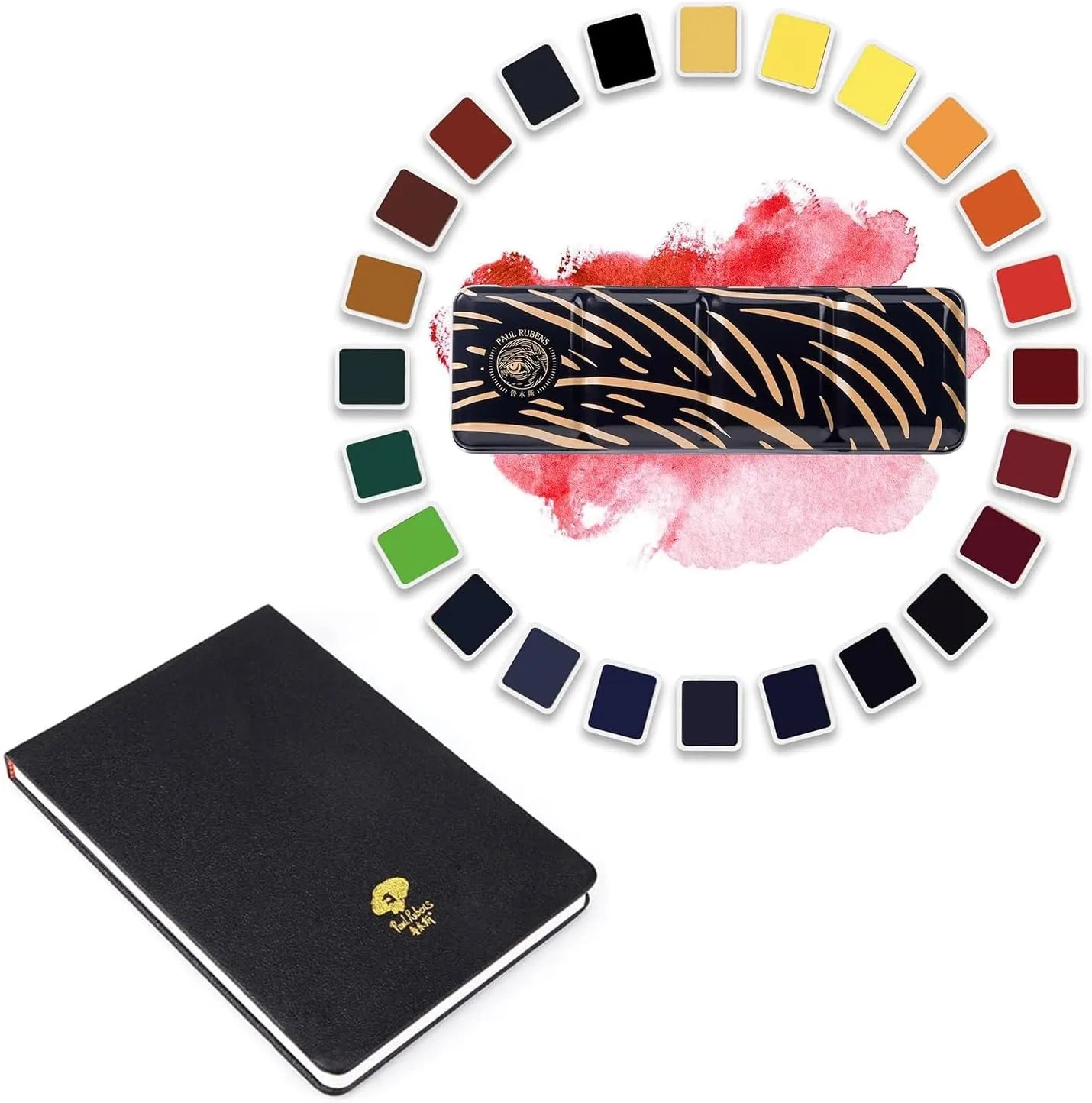 Paul Rubens Acid-Free Watercolor Paint Set 24 Colors 20 Sheets