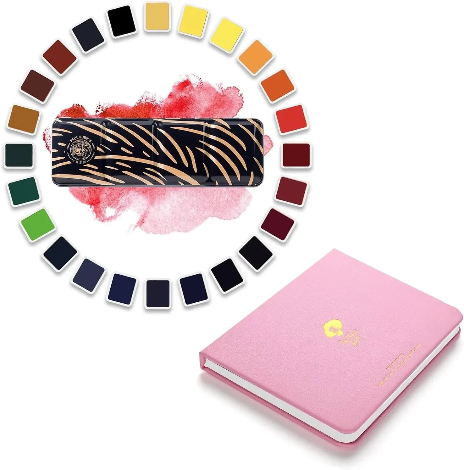 Paul Rubens Hot Press Watercolor Paint Set Bundle Set 24 Colors (Block)