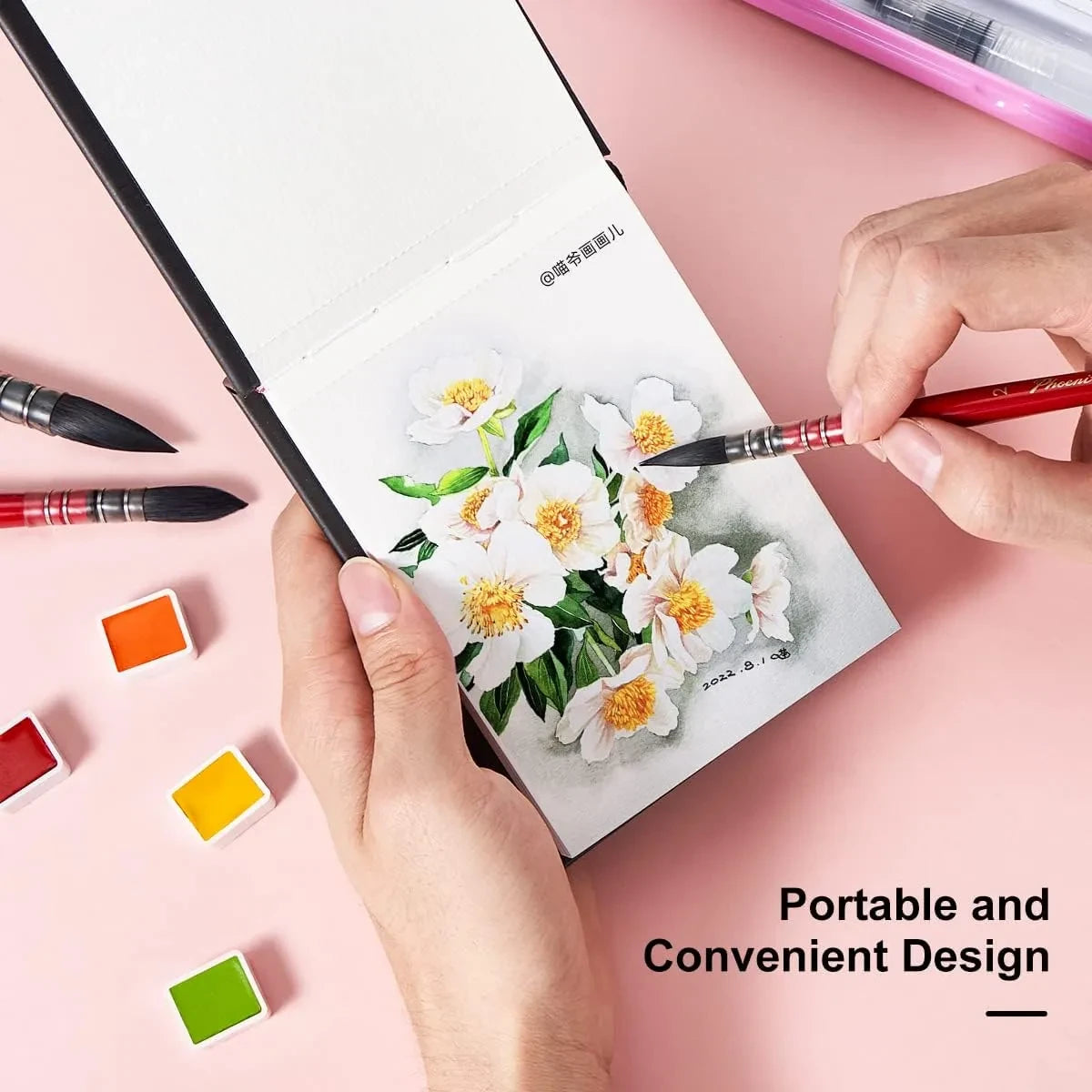 Paul Rubens Portable Watercolor Paint Set Bundle Set 20 Sheets 5ml