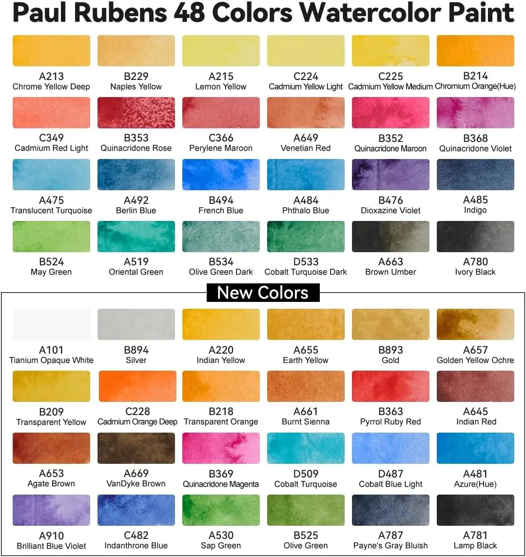 Paul Rubens Artist Watercolor Paint Set (Glitter Metallic)