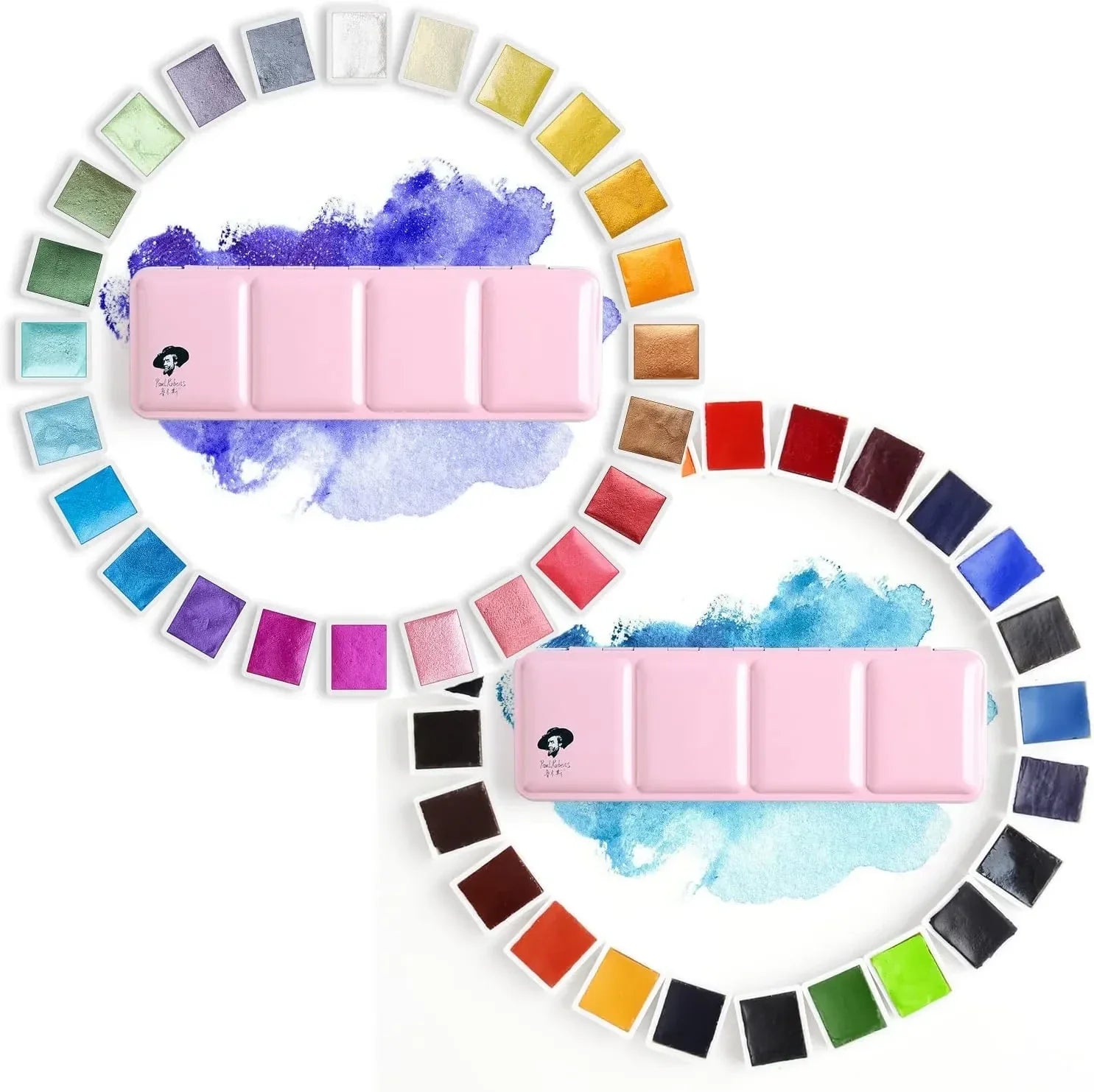 Paul Rubens Metallic Glitter Watercolor Paint Set 48 Colors