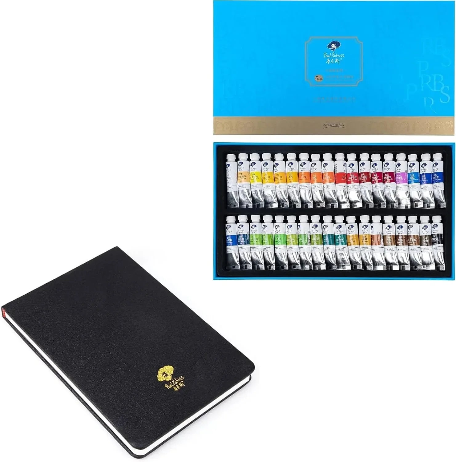 Paul Rubens Hot Press Watercolor Paint Set 36 Colors 20 Sheets (6x5 Journal)