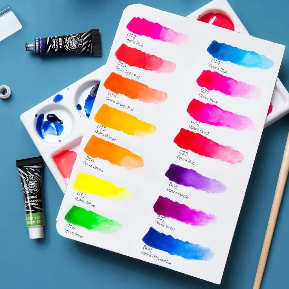 Paul Rubens Watercolor Paint 14 Vibrant Neon Colors Watercolor Pain (Cold Press Opera Series)