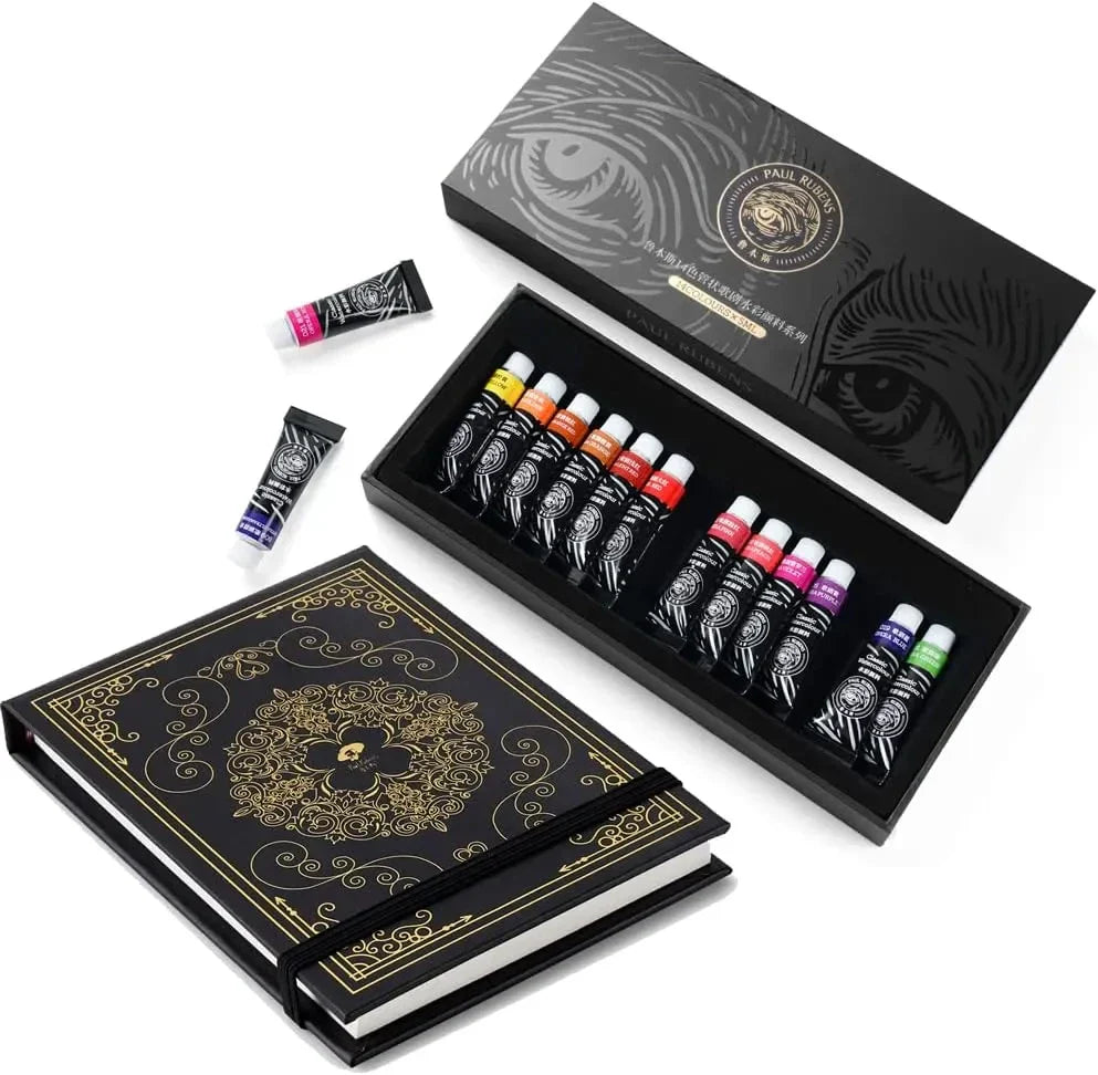 Paul Rubens Cold Press Watercolor Paint Set 14 Colors 20 Sheets