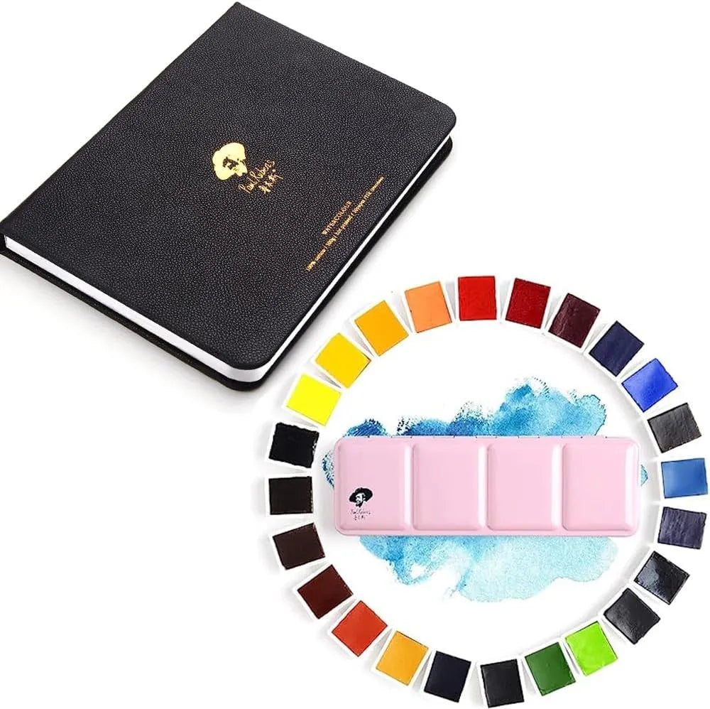 Paul Rubens Hot Press Watercolor Paint Set Bundle Set 24 Colors (68x5 Block)