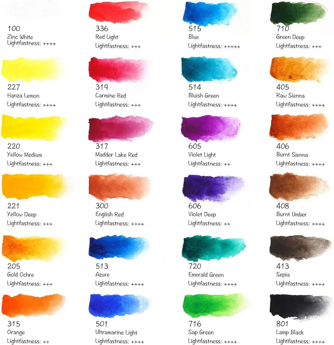 Paul Rubens Hot Press Watercolor Paint Set 24 Colors 20 Sheets (6x5 Journal Full Pan)