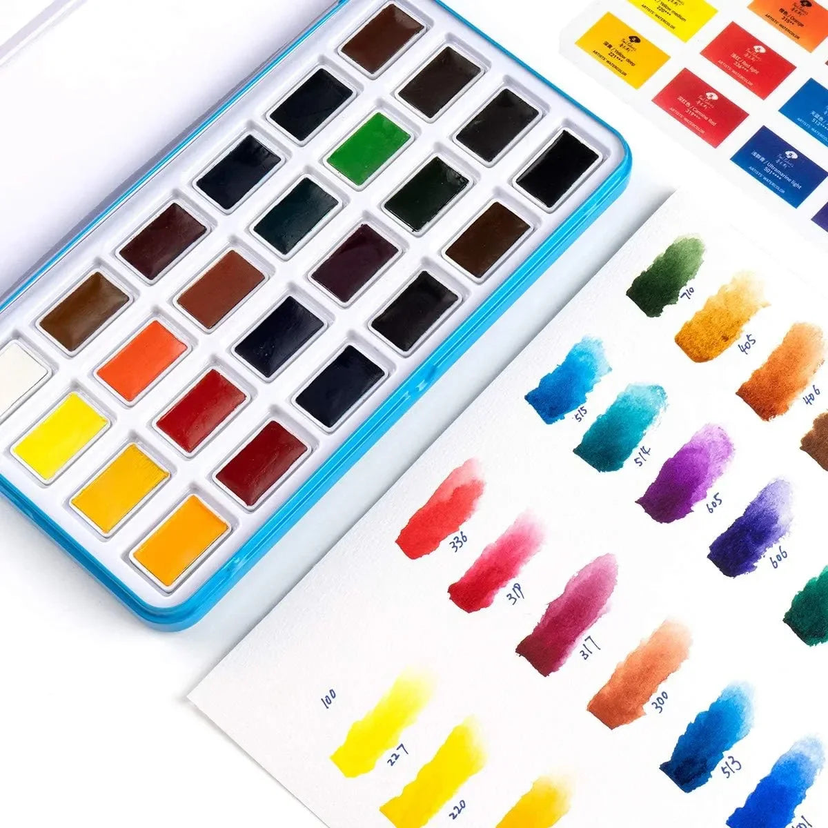 Paul Rubens Hot Press Watercolor Paint Set 24 Colors 20 Sheets (Journal Full Pan)