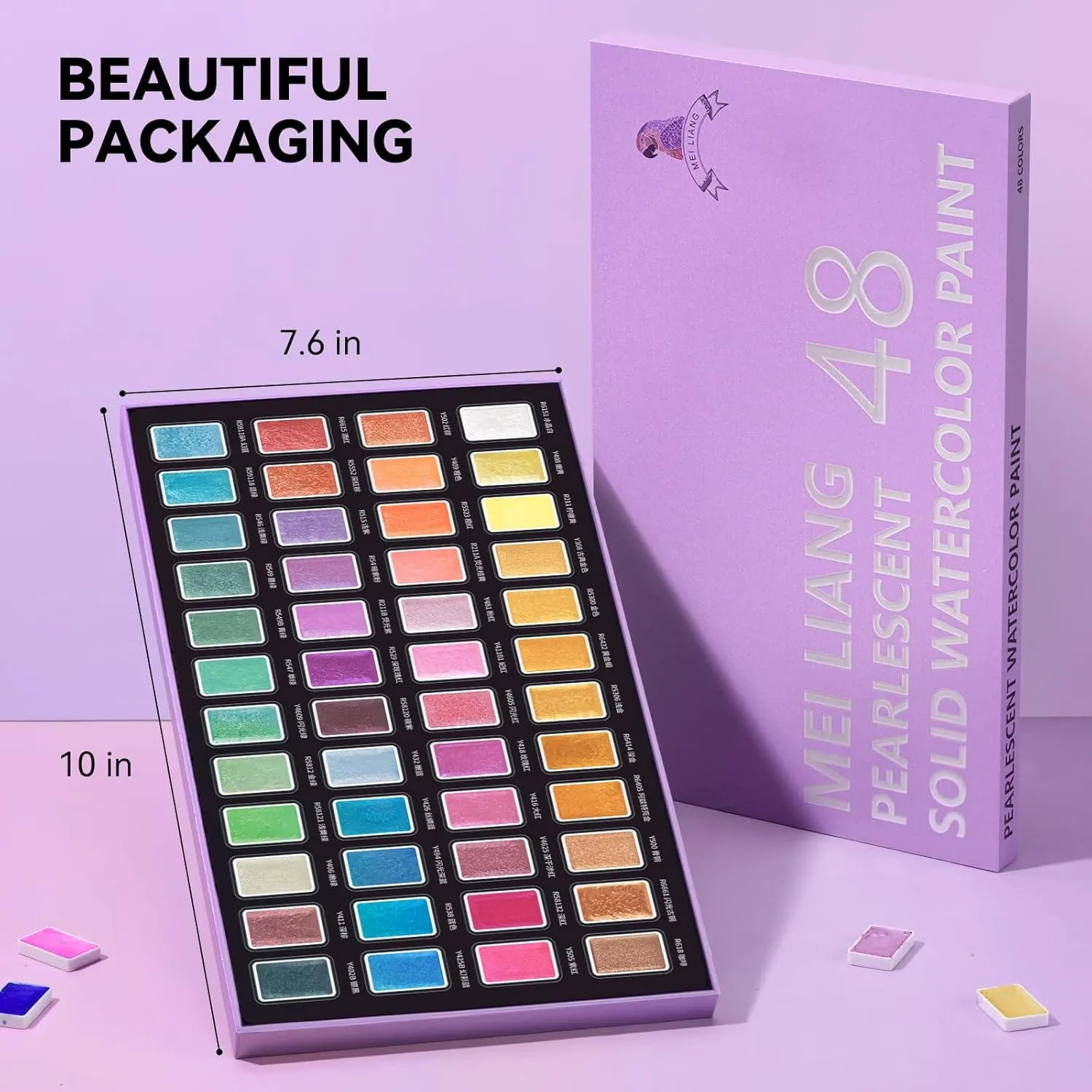 Paul Rubens Watercolor Paint Set 48 Metallic Colors Full-Pan Pearle