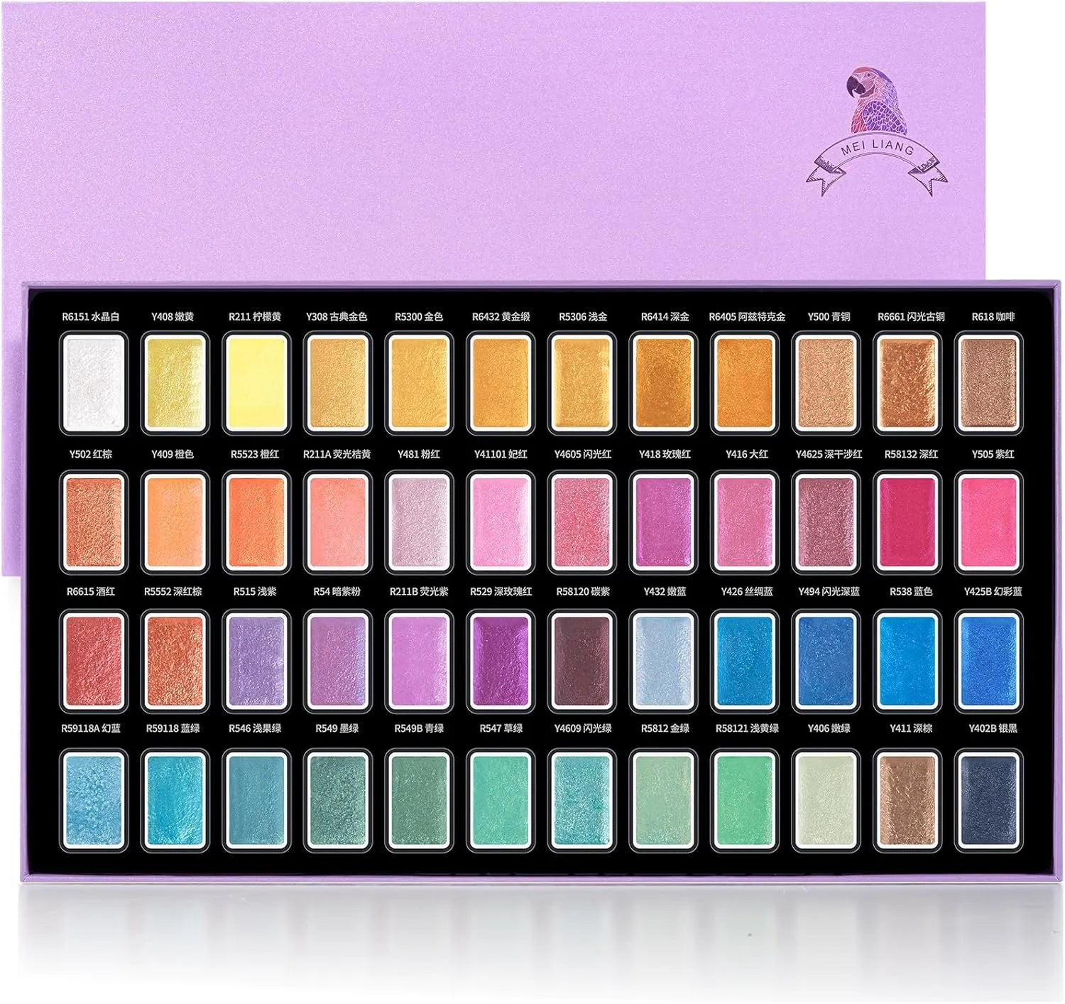 Paul Rubens Watercolor Paint Set 48 Metallic Colors Full-Pan Pearle