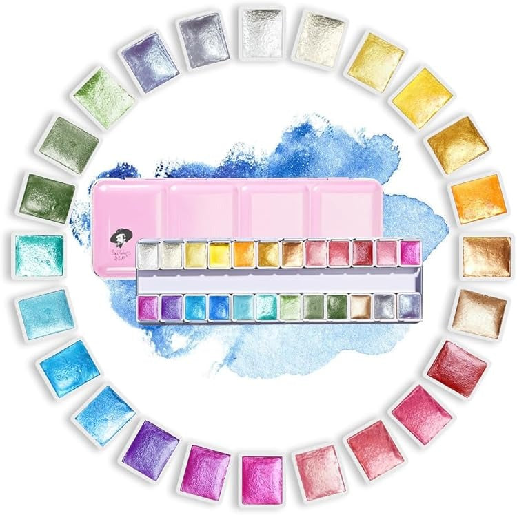 Paul Rubens Artist Watercolor Paints-Metallic Glitter Solid Colors