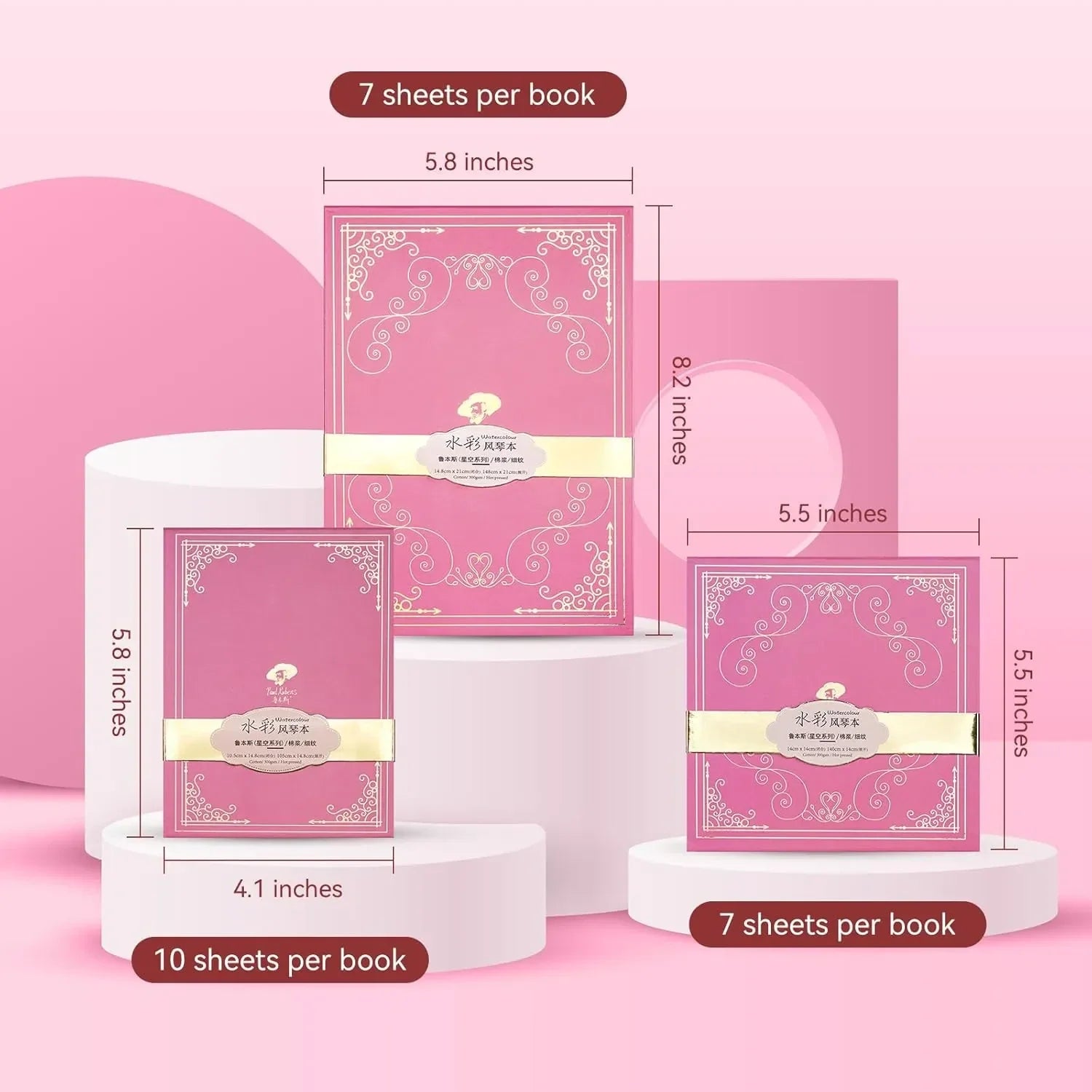 Paul Rubens Pink Organ Style Watercolor Journal